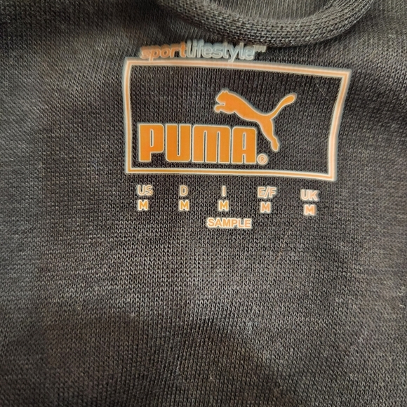 Vintage Puma Track Jacket Sweatshirt Mens Medium Black Gray Full Zip Gym - Picture 5 of 10